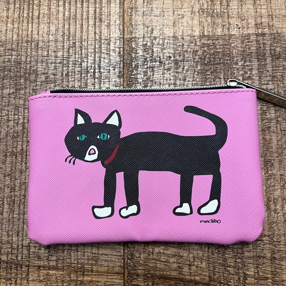 Marc Tetro Pink Cat Design Coin Purse